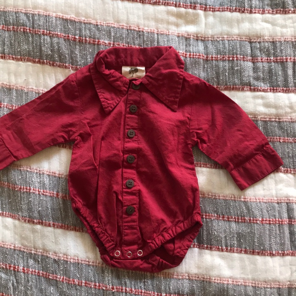 Organic button down onesie